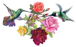 Tapeta kolibriji s cvjetovima