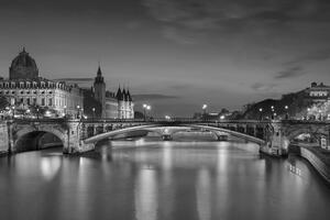 Fototapeta sjajna crno-bijela panorama Pariza