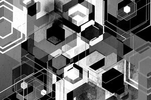 Tapeta geometrija u crno-bijelom dizajnu