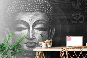 Tapeta lice Buddhe u crno-bijelom dizajnu