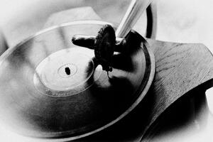 Fototapeta crno-bijeli starinski gramofon