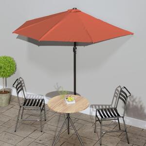 Balkonski suncobran terakota 270 x 144 x 222 cm polukružni - Smeđa / N/A