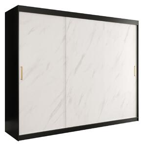 Zondo.hr Ormar za garderobu 250 cm Marbelo T (crna mat + bijeli mramor). Akcija -20%. 1064554
