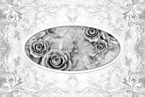 Tapeta crno-bijele kamene ruže