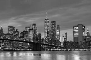 Fototapeta crno-bijeli most u Brooklynu