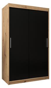 Zondo.hr Ormar za garderobu 120 cm Toki (hrast artisan + crna mat). Akcija -17%. 1064812