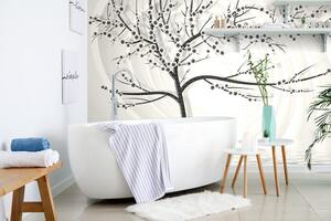 Tapeta moderno crno-bijelo stablo na apstraktnoj pozadini