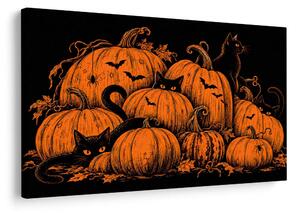 Slika halloween bundeve s crnim mačkama