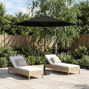 Vrtni suncobran 230 x 230 cm Poliester Pravokutni Crna - Crna / 230 x 230 cm