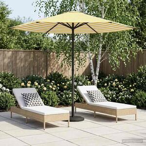 Vrtni suncobran 230 x 230 cm Poliester Pravokutni Žuta i bijela - Žuta / 230 x 230 cm