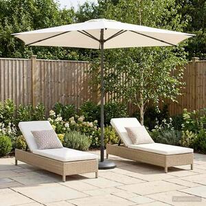 Vrtni suncobran 270 x 270 cm Poliester Pravokutni Krem - Krem / 270 x 270 cm