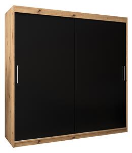 Zondo.hr Ormar za garderobu 200 cm Toki (hrast artisan + crna mat). Akcija -18%. 1064854