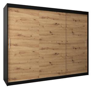 Zondo.hr Ormar za garderobu 250 cm Toki (crna mat + hrast artisan). Akcija -18%. 1064865
