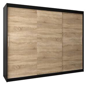 Zondo.hr Ormar za garderobu 250 cm Toki (crna mat + hrast sonoma). Akcija -18%. 1064866