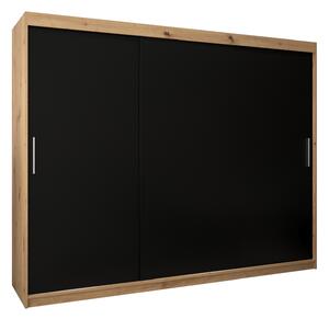 Zondo.hr Ormar za garderobu 250 cm Toki (hrast artisan + crna mat). Akcija -18%. 1064868