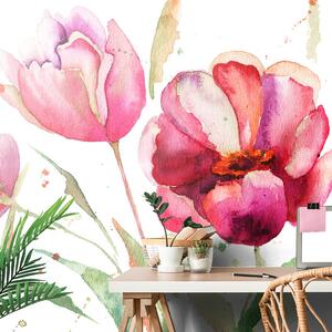 Tapeta tulipani u zanimljivom dizajnu