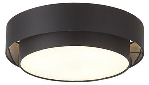 Moderna stropna svjetiljka crna 50 cm 3-svjetla - Drum Duo