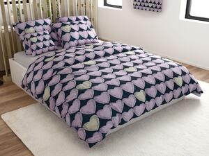 Posteljina od mikrovlakana VIOLET HEARTS svijetlo ljubičasta Dimenzije posteljine: 2 kom 70 x 80 cm | 160 x 200 cm