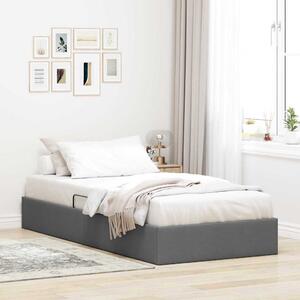 Krevet s od storage s uzglavljem Tamno siva 90 x 190 cm tkanina - Siva / 90 x 190 cm