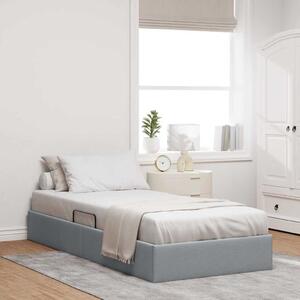 Krevet s od storage Svijetlo siva 90 x 190 cm tkanina - Siva / 90 x 190 cm