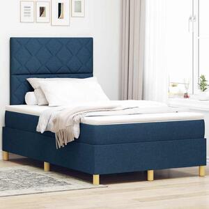 LED Box Spring Krevet s uzglavljem Plava 120 x 200 cm tkanina - Plava / 120 x 200 cm