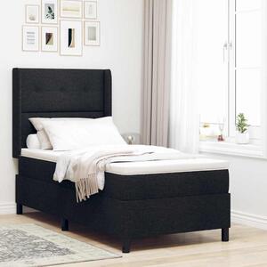 Krevet s opruga kutije s jastukom Crna 200 x 90 cm tkanina - Crna / 200 x 90 cm
