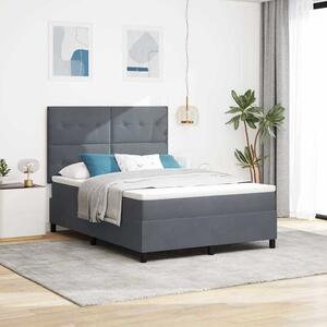 LED Box Spring Krevet Tamno siva 140 x 200 cm Baršun - Siva / 140 x 200 cm