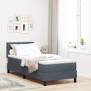 LED Box Spring Krevet Tamno siva 80 x 200 cm Baršun - Siva / 80 x 200 cm