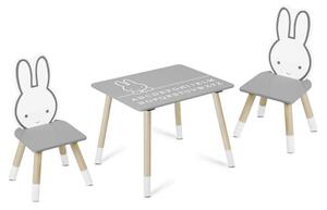 Dječji set stol i stolica - Miffy Grey