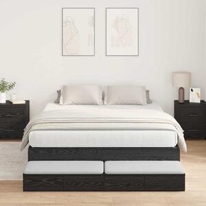 Krevet s ladicama Crni hrast 135 cm Konstruirano drvo - Crna / 135 cm