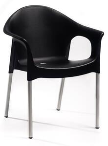 Crna plastična vrtna stolica Lisa - Rojaplast