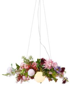 Boemska stropna svjetiljka crna s cvijećem u boji crvene i ružičaste boje - Flower Power