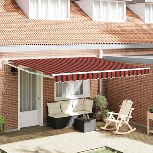 Skrovita tenda Crvena i Crna 350 x 250 cm Tkanina i čelik - Crvena / 350 x 250 cm