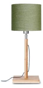 Stolna lampa sa zelenim abažurom i strukturom od bambusa Good&Mojo Fuji