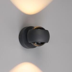 LCD LED vanjska zidna svjetiljka, grafit, gore i dolje, CCT, prigušiva, aluminij, prigušiva, Crno, Aluminij