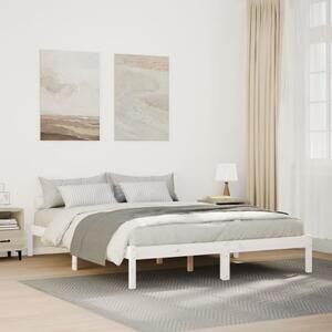 Dugi okvir kreveta bez madraca bijeli 160 x 220 cm od borovine - Bijela / 160 x 220 cm