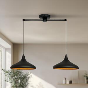 ROYALTECH Viseća lampa Claus, crna, dužina 85 cm, 2 žarulje, metal, prigušiva, Dnevni boravak/blagovaonica, Metal