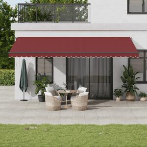 Tenda na ručno uvlačenje s LED svjetlima bordo 600 x 350 cm - Bordo / 600 x 350 cm