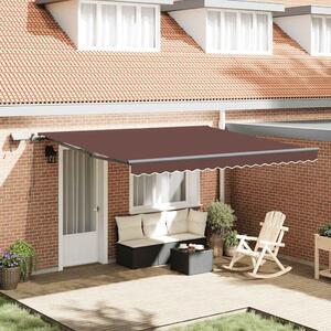 Tenda na ručno uvlačenje s LED smeđa 400 x 300 cm - Smeđa / 400 x 300 cm