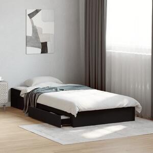 Okvir kreveta s ladicama crni 90 x 190 cm konstruirano drvo - Crna / 90 x 190 cm