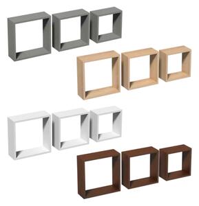 Set zidnih polica kvadrat <span> bijela, siva, hrast ili wenge </span> Wenge