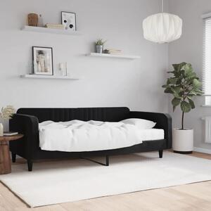 Dnevni krevet s madracem crni 100 x 200 cm baršunasti - Crna / 100 x 200 cm