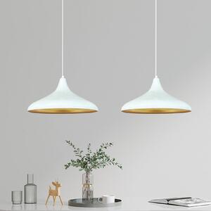 ROYALTECH Viseća lampa Claus, bijela, dužina 85 cm, 2 žarulje, metal, prigušiva, Dnevni boravak/blagovaonica, Metal