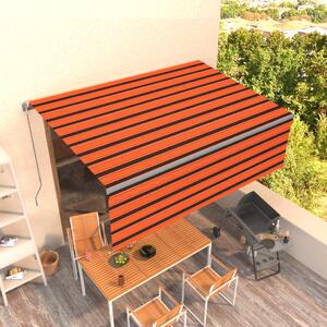 Tenda na ručno uvlačenje s roletom 4 x 3 m narančasto-smeđa - Šarena / 4 x 3 m