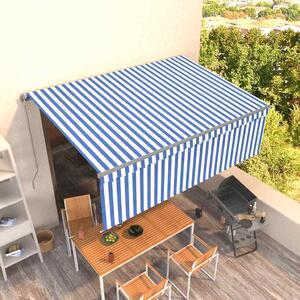 Tenda na ručno uvlačenje s roletom 4,5 x 3 m plavo-bijela - Plava / 4.5 x 3 m