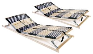 Podnice za krevet 2 kom s 42 letvice i 7 zona 70 x 200 cm - Smeđa / 70 x 200 cm