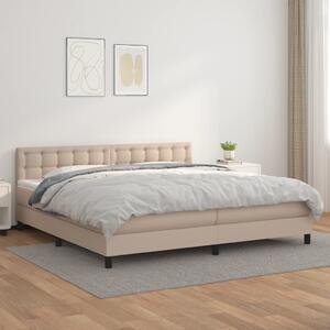 Krevet box spring s madracem cappuccino 200x200cm umjetna koža - Smeđa / 200 x 200 cm