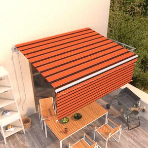 Automatska tenda na uvlačenje s roletom 4,5x3m narančasto-smeđa - Šarena / 4.5 x 3 m