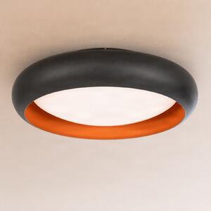 Lindby Serava LED stropna svjetiljka, crna, Ø 60 cm, prigušiva, prigušiva, Crno, Dnevni boravak/blagovaonica, Plastika