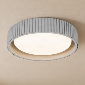 Lindby Colbie LED stropna svjetiljka, siva rebrasta, Ø 46 cm, prigušiva., prigušiva, Sivo, Dnevni boravak/blagovaonica, Metal